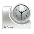 Swivel Head Desk Alarm Clock-SILVER